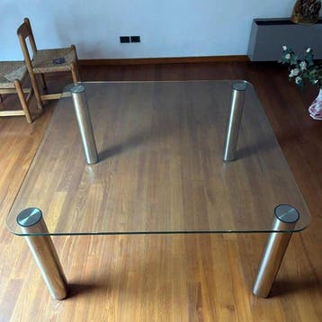 Zanotta - Marco Zanuso - Eettafel - Marcuso - Kristal, Staal