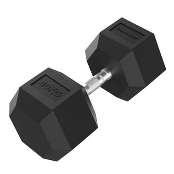 Tunturi Platinum Hex Rubber Dumbbell, 40kg, Verzenden, Nieuw
