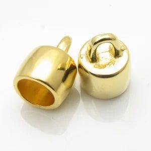 DQ metaal eind kap diameter 2mm goudkleur oogje 1,5mm (Ni..., Ophalen of Verzenden, Nieuw, Draad