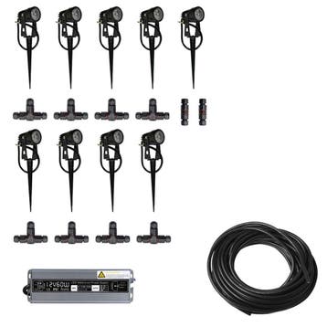 9x LED grond spot - 12V - 3 watt - complete DIY set, Ophalen of Verzenden, Nieuw
