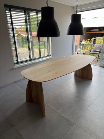 Deens Ovale Eiken Eettafel | Maanpoot | Massief Eiken, Huis en Inrichting, Tafels | Eettafels, Verzenden, Nieuw, Eikenhout