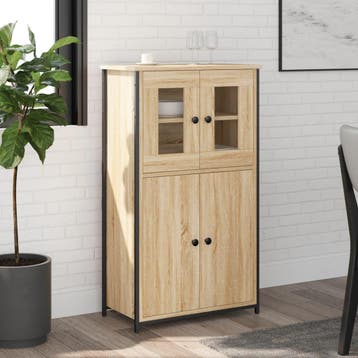 vidaXL buffetkast 62x32x106,5 cm bewerkt hout sonoma, Verzenden, 100 tot 150 cm, Nieuw, 50 tot 100 cm
