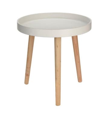 Bijzettafel Salontafel 39x40cm hout wit (Salontafels), Verzenden, Nieuw