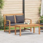 vidaXL Bank Bruin en Donkergrijs 110 x 66 x 76 cm Massief, Verzenden, Nieuw