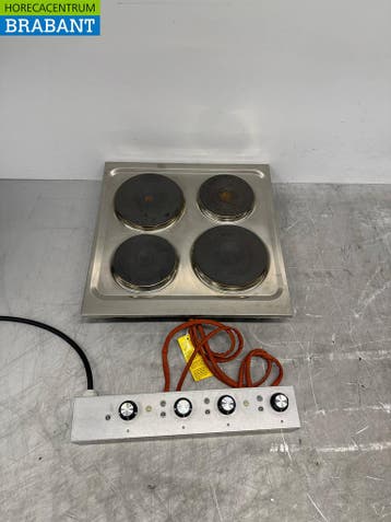RVS Mareno 4 pits Drop-in elektrisch fornuis kookplaat 60 cm, Ophalen of Verzenden, Gebruikt