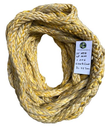 Hawk-Line Touw HMPE 35 MTR 28 mm 55Ton 1 Oog mooring line..., Verzenden, Nieuw