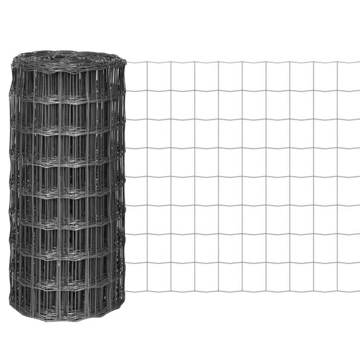 vidaXL Euro hek 10x0,8 m staal grijs, Tuin en Terras, Schuttingen, Nieuw, IJzer, Minder dan 1 meter, Verzenden