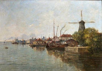Gustave Mascart Roberti (1834-1916) - Zicht op Dordrecht