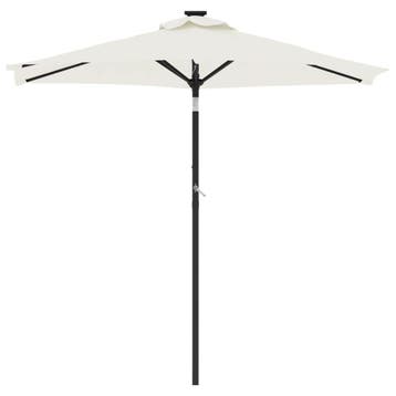 vidaXL Parasol met stalen paal 225x225x212 cm wit, Verzenden, Nieuw, 2 tot 3 meter