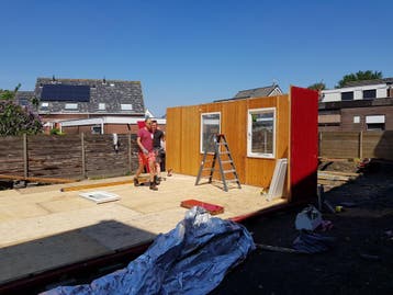 Gebruikt hout tuinhuis strandtent hobbyruimte dierenverblijf, Ophalen of Verzenden, Gebruikt, Hout, 20 tot 50 mm