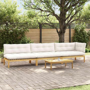 vidaXL 4 Stuk Garden Pallet Sofa Units Massief Acaciahout, Verzenden, Nieuw, 4 zitplaatsen