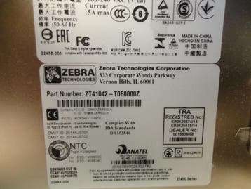 Zebra ZT410 Thermal Label Printer USB LAN 203Dpi, Ophalen of Verzenden, Refurbished, Zebra
