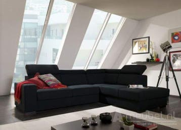 Hoekbank Raalte - hoekbanken - Zwart, Huis en Inrichting, Nieuw, 150 cm of meer, Stof, 250 tot 300 cm