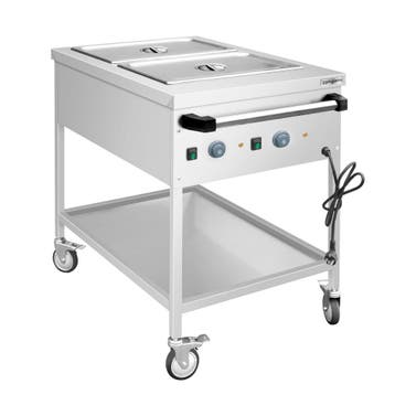 GGM Gastro | Bain-marie wagen - 1,95 kW - 2x GN 1/1 - |, Verzenden, Nieuw