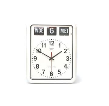 Kalenderklok groot analoog BQ-12A wit NL, Ophalen of Verzenden, Nieuw
