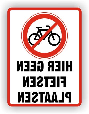 Geen fietsen plaatsen spiegelbeeld raamsticker (sp.107.75), Verzenden, Nieuw, Overige typen