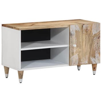 vidaXL Tv-meubel 80x31,5x46 cm massief mangohout, Huis en Inrichting, Woonaccessoires | Cd- en Dvd-rekken, Verzenden, Nieuw