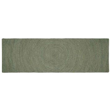 vidaXL Vloerkleden Olijfgroen 80 x 300 cm Jute, Huis en Inrichting, Stoffering | Tapijten en Kleden, Verzenden, Nieuw