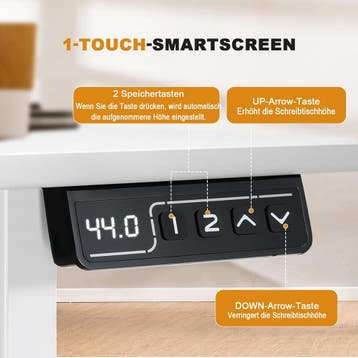 Zit sta bureau - Elektrisch - Verstelbaar - 160x70 cm - Wit, Verzenden, Zo goed als nieuw