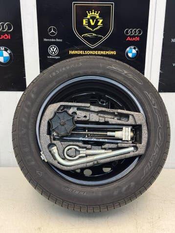 Reservewiel met Krikset VW Polo 6R 185/60R15 5x100, Gebruikt, 15 inch, Banden en Velgen, 185 mm