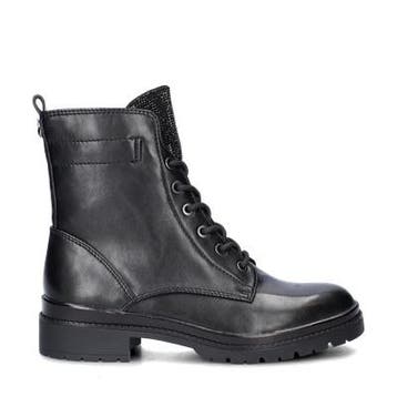 Tamaris veterboots voor dames in het Zwart, Tamaris, Verzenden, Zwart, Lage of Enkellaarzen