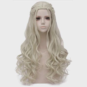 Lange blonde pruik met vlechtjes - Perfect voor cosplay, kos, Verzenden, Nieuw