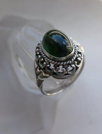 Zilver, Toermalijn - Ring - Art Deco, Antiek en Kunst, Kunst | Designobjecten