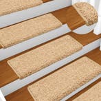 vidaXL Trapmatten 15 st 65x21x4 cm crème met rechthoekige, Doe-het-zelf en Verbouw, Ladders en Trappen, Verzenden, Nieuw