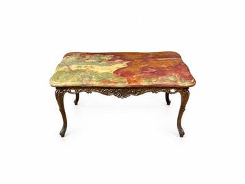 Salontafel - Verguld brons - Salontafeltje van onyx