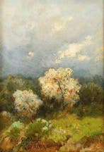 Francesco Lojacono (1838-1915) - Mandorlo fiorito