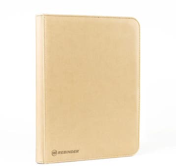Toploader Binder (35pt) - Zipped 9-pocket Sand | Rebinder -, Verzenden, Nieuw