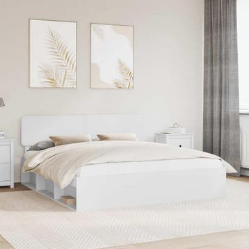 vidaXL Bedframe met hoofdeinde Wit 180 x 200 cm Massief, Huis en Inrichting, Verzenden, Wit, Hout, Nieuw
