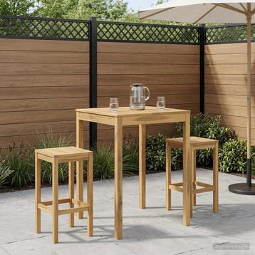 vidaXL Tuinbar Tafel LAREN Witgewassen 80 x 80,5 x 105 cm, Tuin en Terras, Verzenden, Nieuw