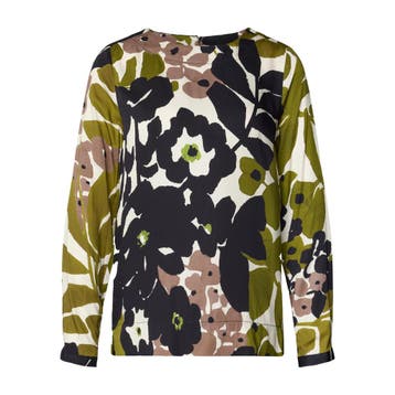 Milano Italy • blouse bloem • 36, Verzenden, Maat 36 (S), Groen, Milano Italy