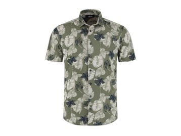 2dekans | Boston Brothers AOP Pique Shirt Heren XL Khaki, Ophalen of Verzenden, Zo goed als nieuw, Boston Brothers