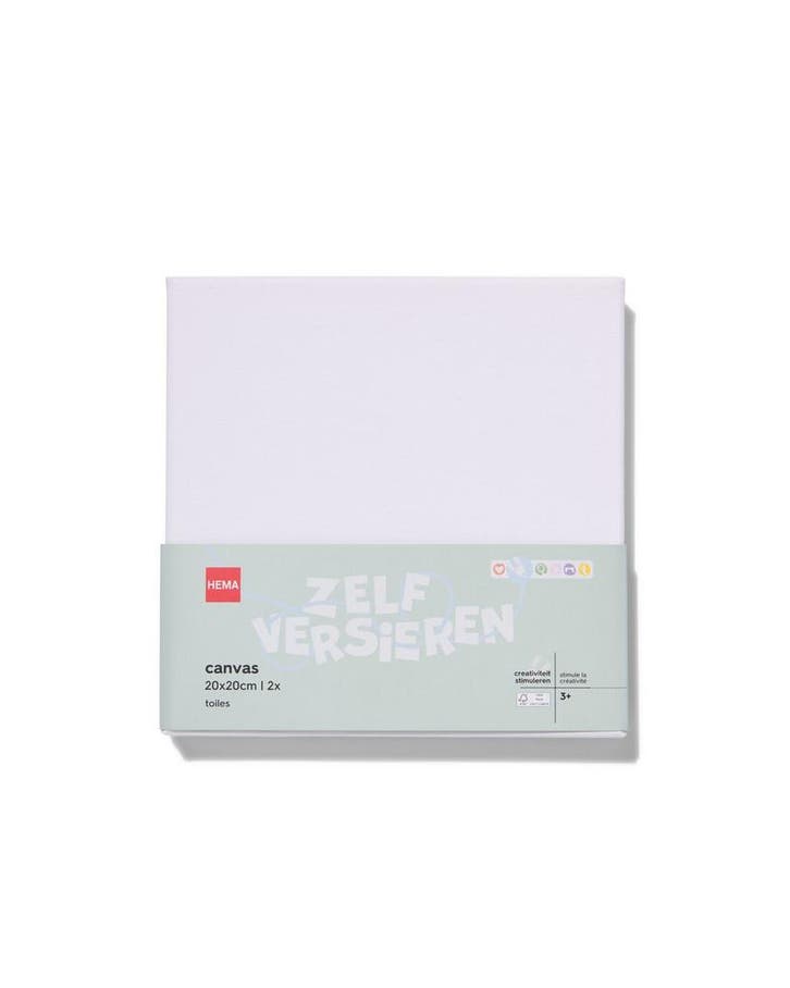 HEMA Canvasdoeken 20x20 - 2 stuks, Hobby en Vrije tijd, Schilderen, Nieuw, Verzenden