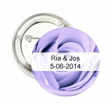 Button of kledingmagneet Lovely Lila met/zonder eigen tekst, Verzenden, Nieuw, Versiering, Geboorte of Huwelijk