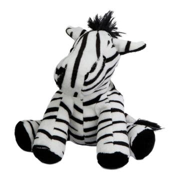 MBW pluche zebra - zacht polyester - 19 cm - wasbaar, Verzenden, Nieuw