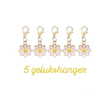 5 gelukshangers - madelief - liefde - goudlook - geluk -..., Ophalen of Verzenden, Nieuw