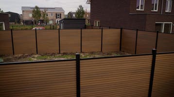 Luxe Composiet Rhombus Schutting Teak Look Onderhoudsvrij, Tuin en Terras, Nieuw, Kunststof, Minder dan 3 meter, 1 tot 2 meter