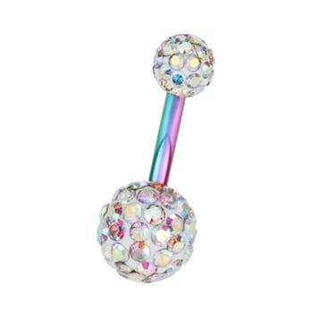 Fako Bijoux - Navelpiercing - Disco Dots Duo - Regenboog, Verzenden, Nieuw
