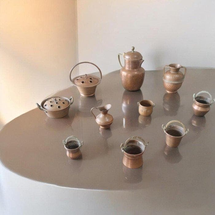 e.launay - Tafelservies (10) - Koper - Lotto van twee, Antiek en Kunst, Curiosa en Brocante