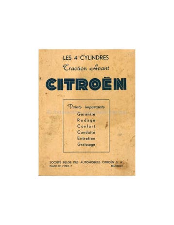 1951 CITROËN TRACTION AVANT INSTRUCTIEBOEKJE FRANS, Auto diversen