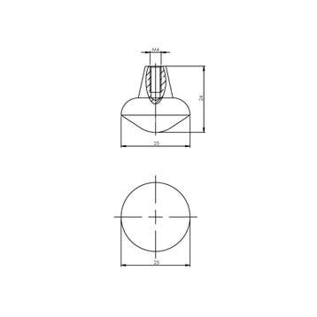 Intersteel Meubelknop puntrond ø25mm - mat zwart, Verzenden, Nieuw