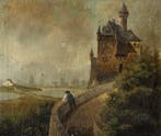Nederlandse school (XIX) - Castello sul lago