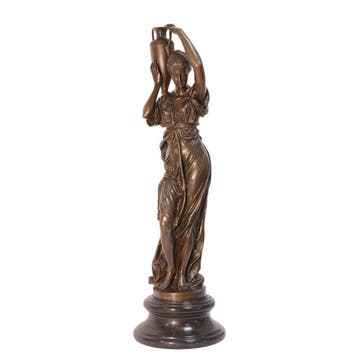 BRONZEN BEELD VAN HEBE MET URN (Beeldjes - Decoratie), Verzenden, Nieuw