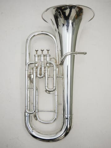 Gebruikte Euphonium Besson model 762 Verzilverd 3 ventielen, Muziek en Instrumenten, Ophalen of Verzenden, Zo goed als nieuw, Euphonium of Tenortuba