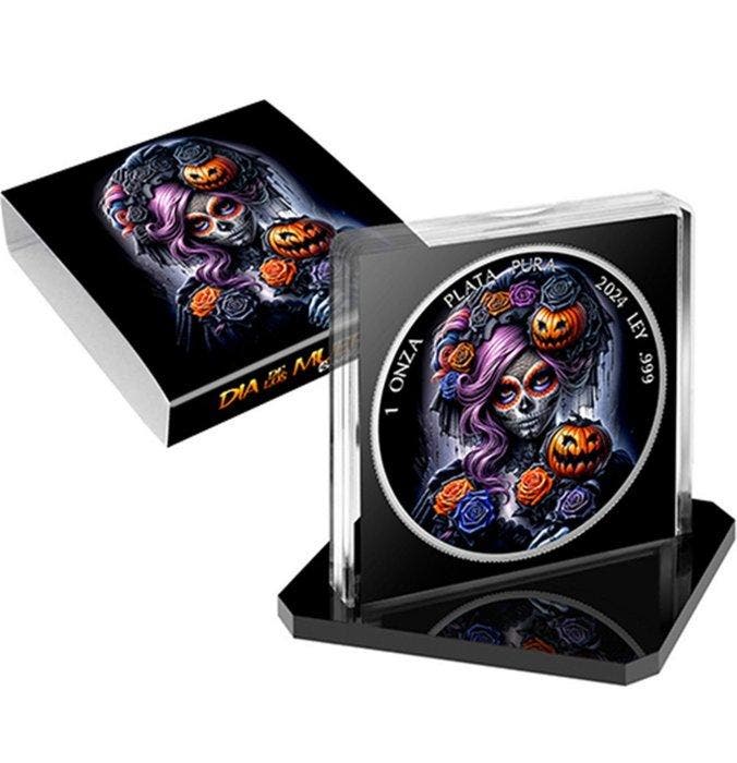 Mexico. 1 Onza 2024 BLACK HALLOWEEN , 1 Oz (.999), Postzegels en Munten, Munten | Europa | Niet-Euromunten