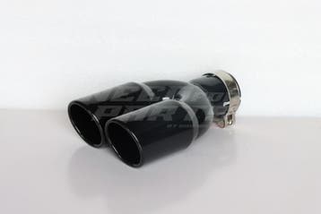 Black Dual Exhaust Tips 76mm, Ophalen of Verzenden, Nieuw