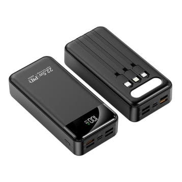 100.000mAh Powerbank met 4 Oplaadpoorten en 3 Kabels - 22.5W, Verzenden, Nieuw, KEPAH